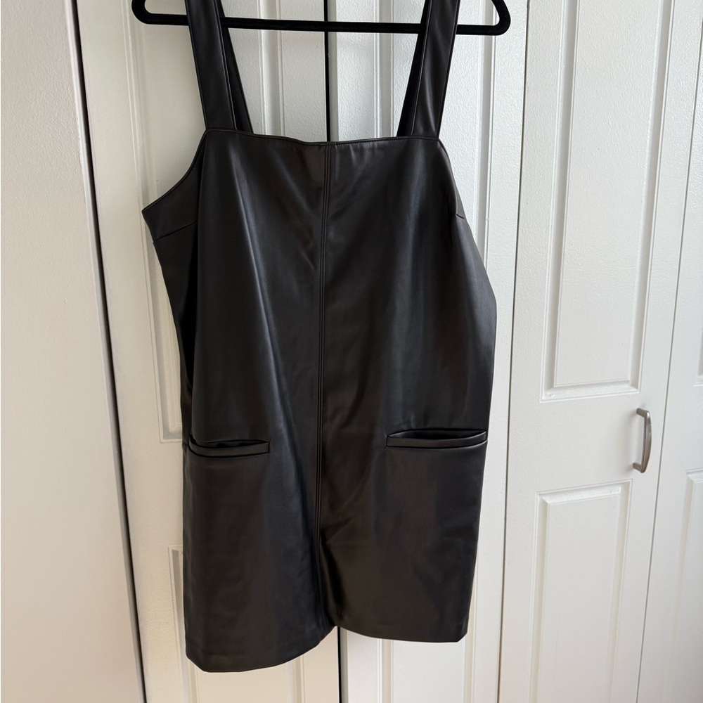 Abercrombie & Fitch Black Faux Leather Dress